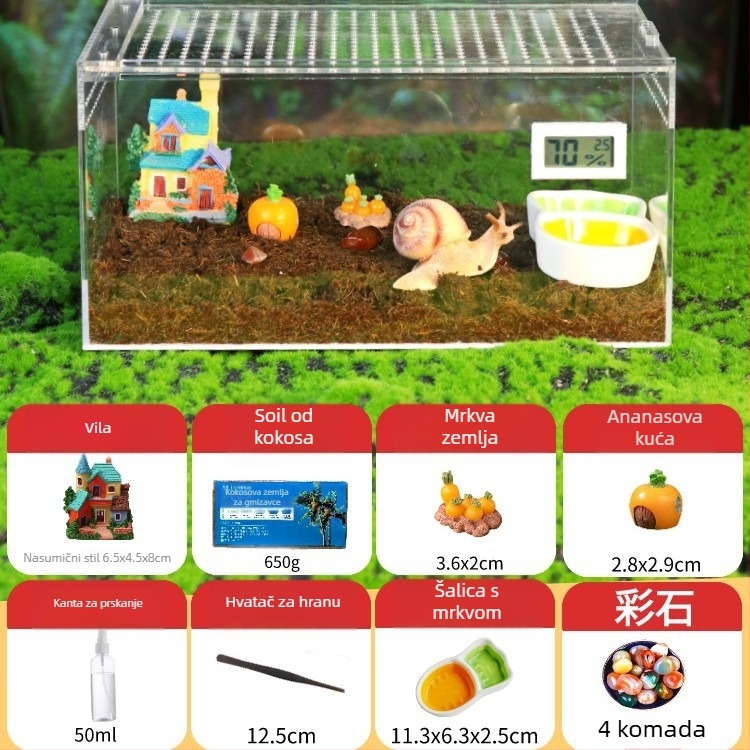 Plastični habitat za male životinje s debelim prozirnim izolacijom — kutija za uzgoj