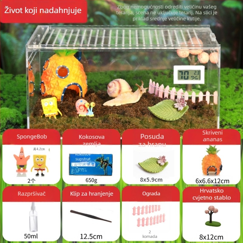 Plastični habitat za male životinje s debelim prozirnim izolacijom — kutija za uzgoj