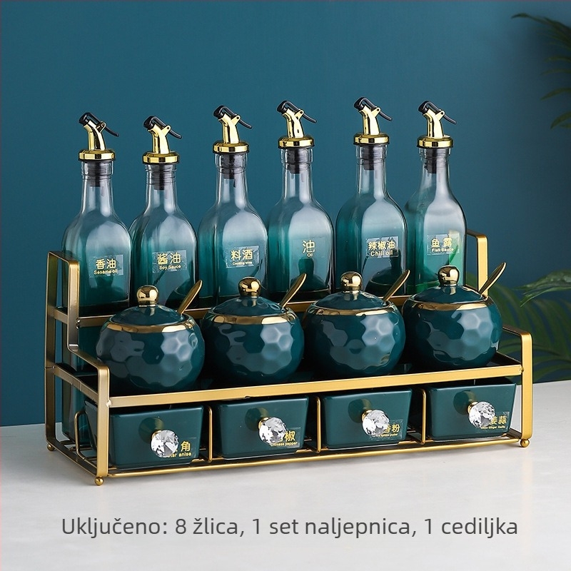 Keramički set posuda za začine – za ulje, sol, sos i ocat