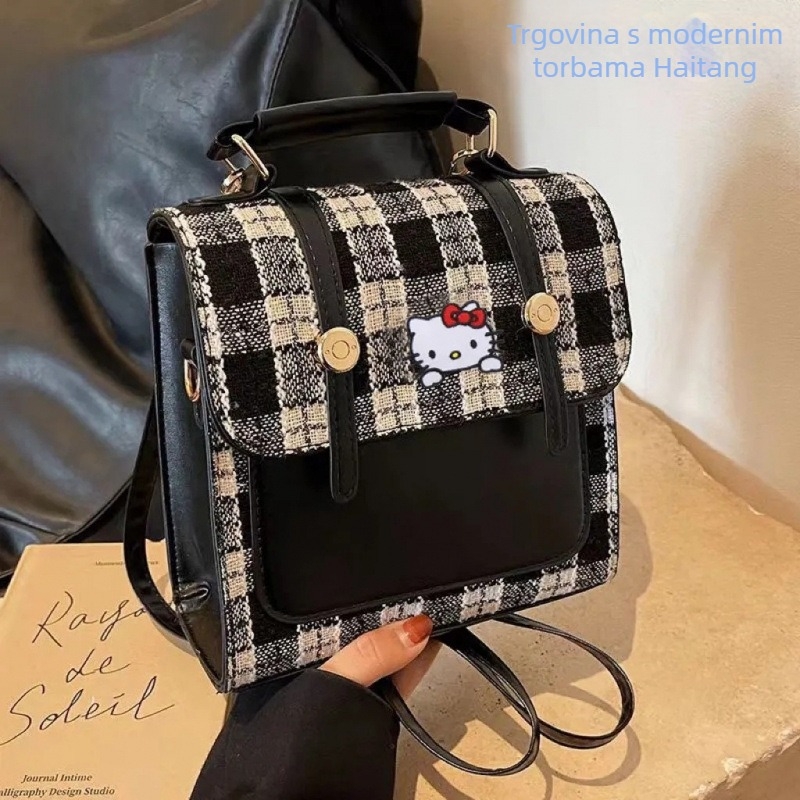 Ženski PU ruksak s kopčom i crossbody dizajnom, street fashion, zima 2023, mekana podstava s ID pretinjak