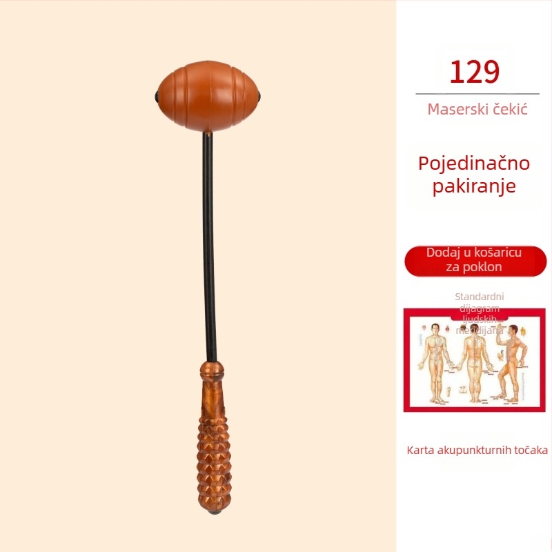 Ručni dvostrani masažni čekić za zdravlje i fitness; plastično kućište, 210 g, dizajn obiteljskog tipa, prilagodljivo