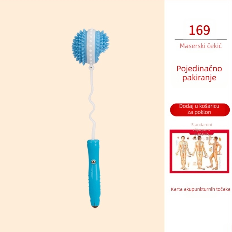 Ručni dvostrani masažni čekić za zdravlje i fitness; plastično kućište, 210 g, dizajn obiteljskog tipa, prilagodljivo