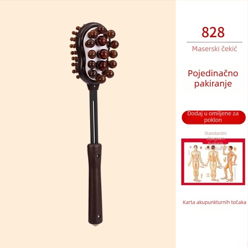 Ručni dvostrani masažni čekić za zdravlje i fitness; plastično kućište, 210 g, dizajn obiteljskog tipa, prilagodljivo