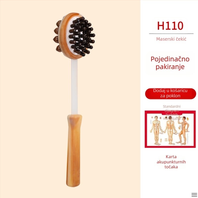 Ručni dvostrani masažni čekić za zdravlje i fitness; plastično kućište, 210 g, dizajn obiteljskog tipa, prilagodljivo