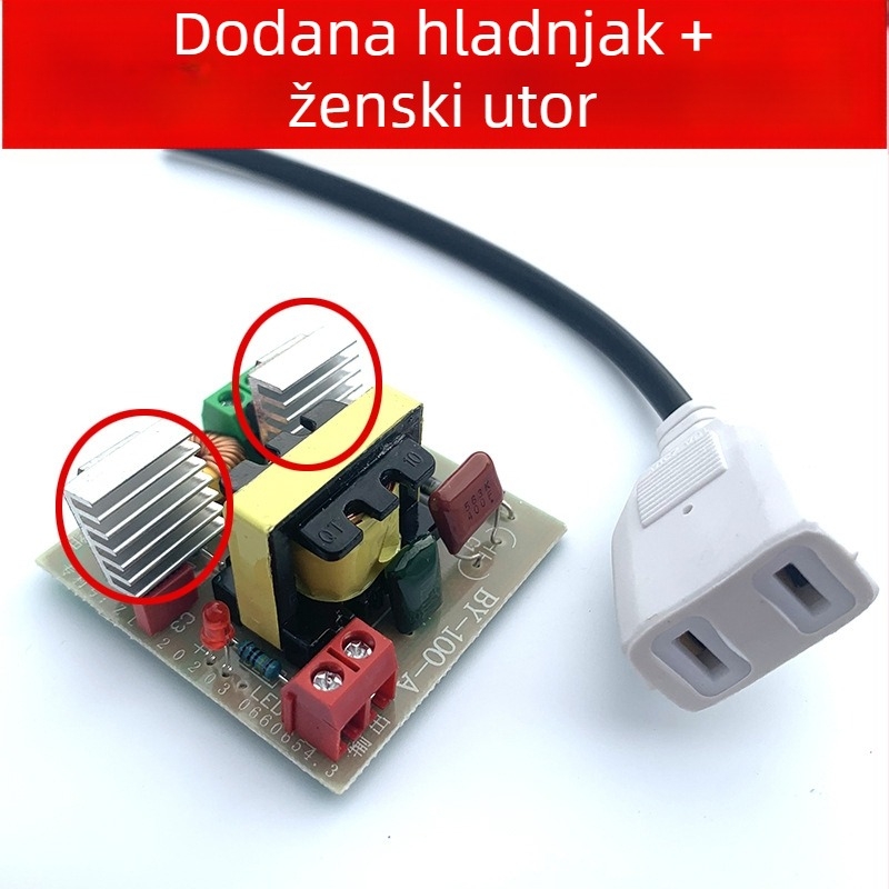 DC-AC baterijski invertor 12V na 220V, 120W, prekidno napajanje za vanjsku rasvjetu u nuždi