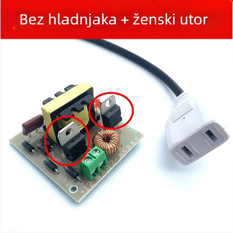 DC-AC baterijski invertor 12V na 220V, 120W, prekidno napajanje za vanjsku rasvjetu u nuždi