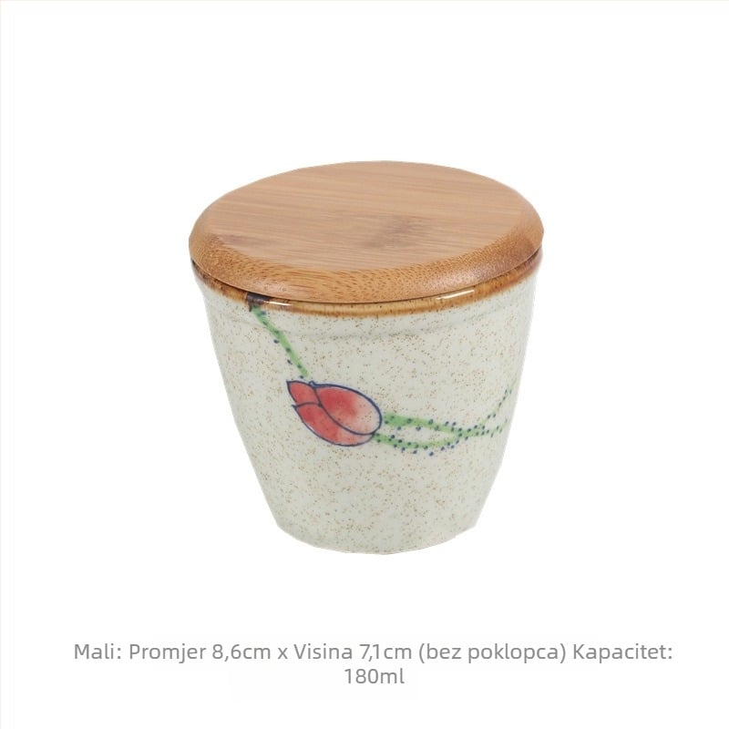 Keramički set posuda za začine s reljefnim dizajnom i poklopcima, japanskog stila, za sol i papar