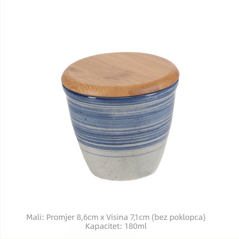 Keramički set posuda za začine s reljefnim dizajnom i poklopcima, japanskog stila, za sol i papar