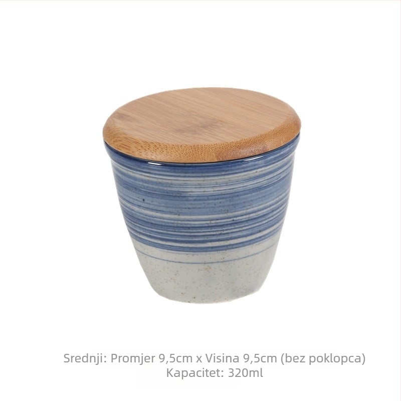 Keramički set posuda za začine s reljefnim dizajnom i poklopcima, japanskog stila, za sol i papar