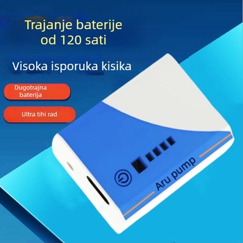 Pumpa za oksigeniranje akvarija – punjiva, tiha, kompaktna, USB litij baterija, pogodna za ribolov na otvorenom (210 g)