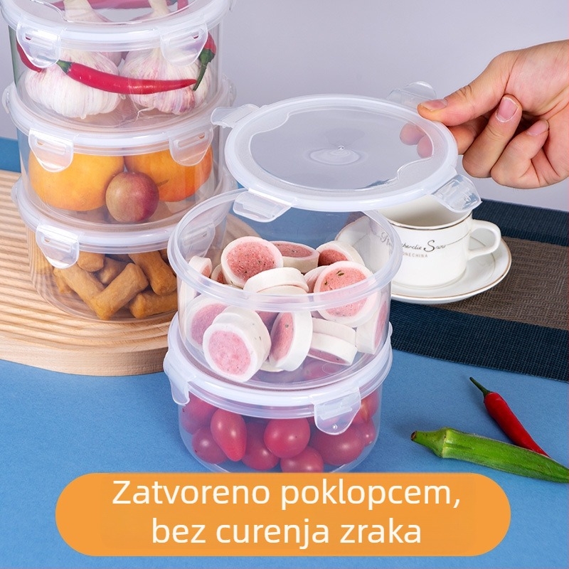 Kružna kutija za čuvanje hrane, od plastike za hranu, s poklopcem, Yidelle