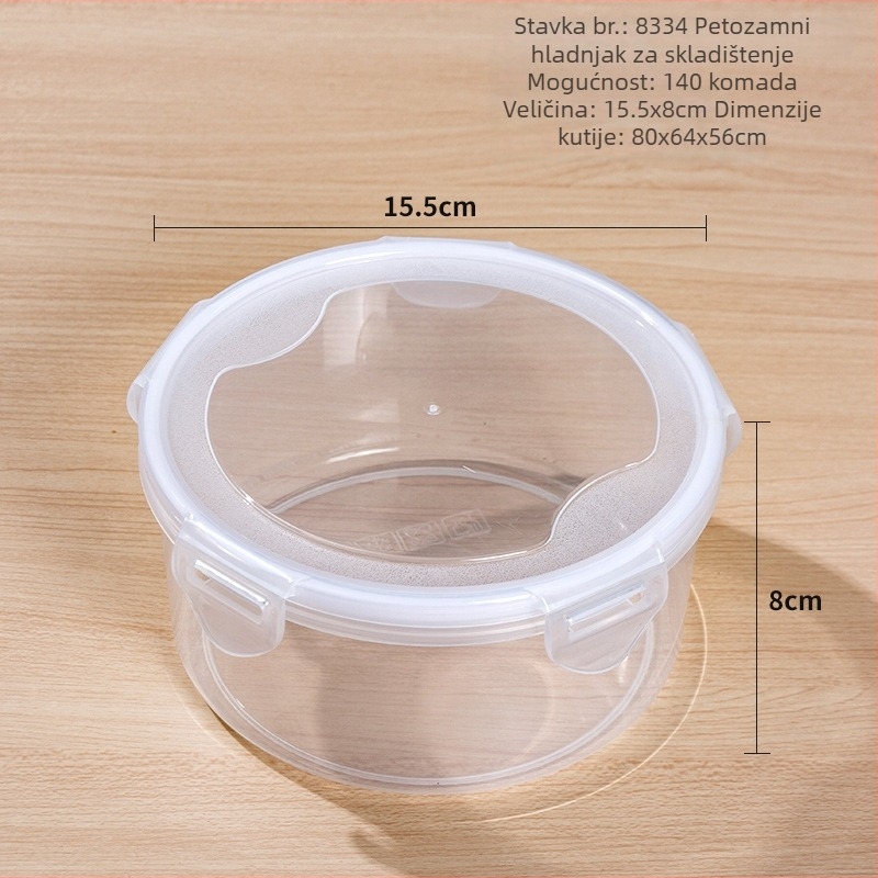 Kružna kutija za čuvanje hrane, od plastike za hranu, s poklopcem, Yidelle