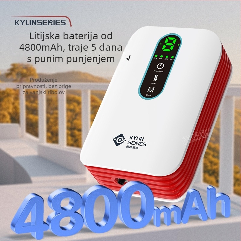 Pumpa za kisik u akvariju – prijenosna, punjiva, tiha, napajanje AC/DC