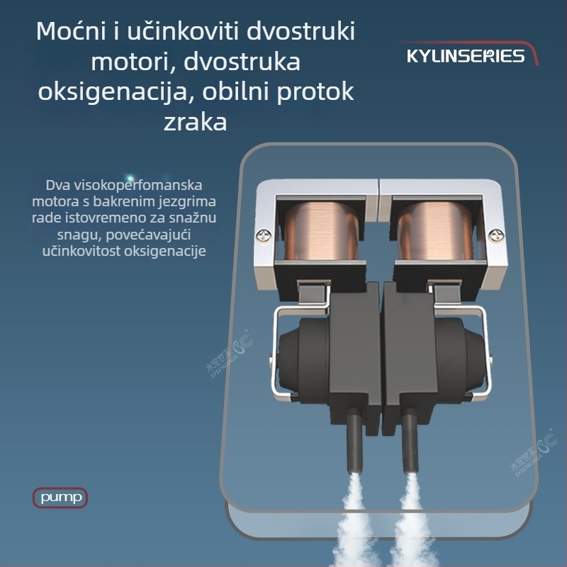 Pumpa za kisik u akvariju – prijenosna, punjiva, tiha, napajanje AC/DC