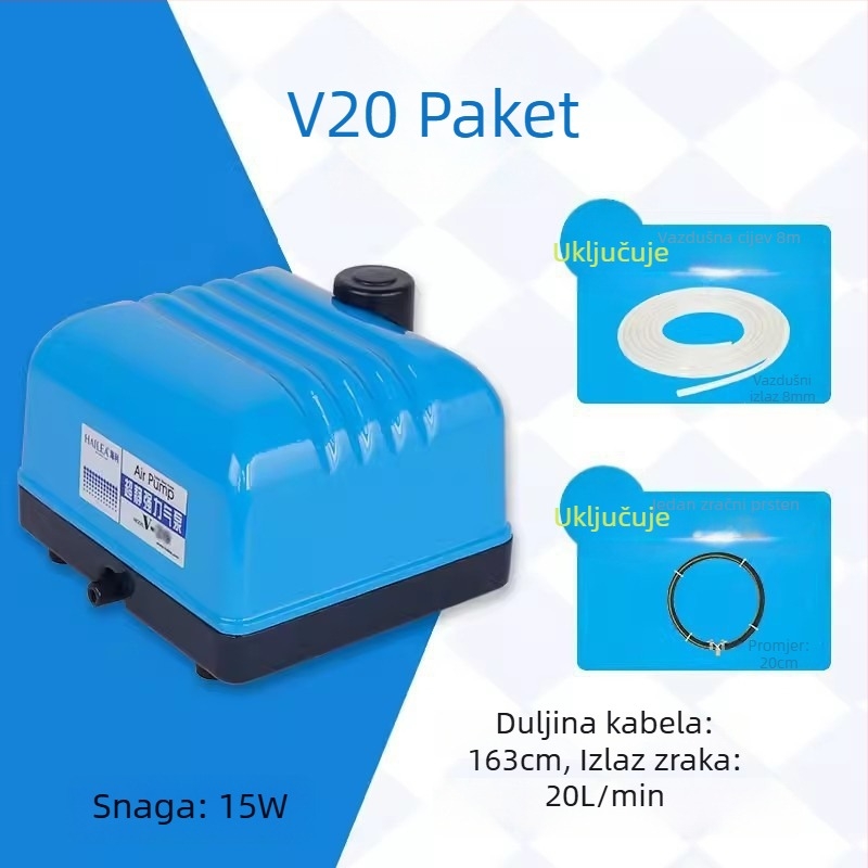 Haili pumpa za kisik za akvarij i jezero – visoka snaga, tihi rad, vodootporna, modeli V10, V20, V30 i V60