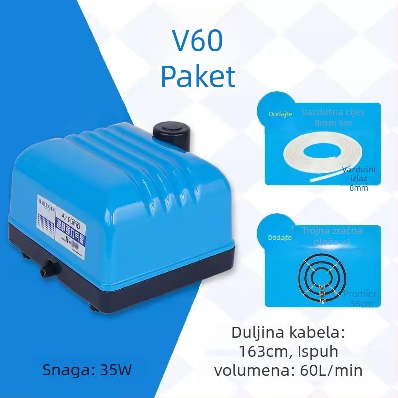Haili pumpa za kisik za akvarij i jezero – visoka snaga, tihi rad, vodootporna, modeli V10, V20, V30 i V60