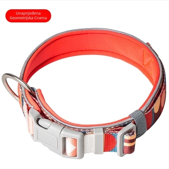 Ovratnik za psa s povodcem, otisnut uzorak, materijal SBR Diving Fabric, proširiv, za pse svih veličina