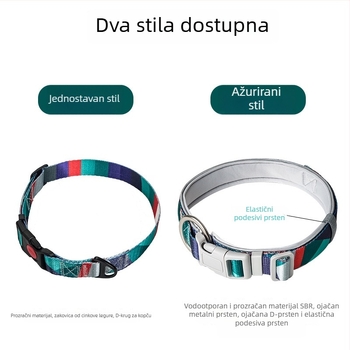 Ovratnik za psa s povodcem, otisnut uzorak, materijal SBR Diving Fabric, proširiv, za pse svih veličina