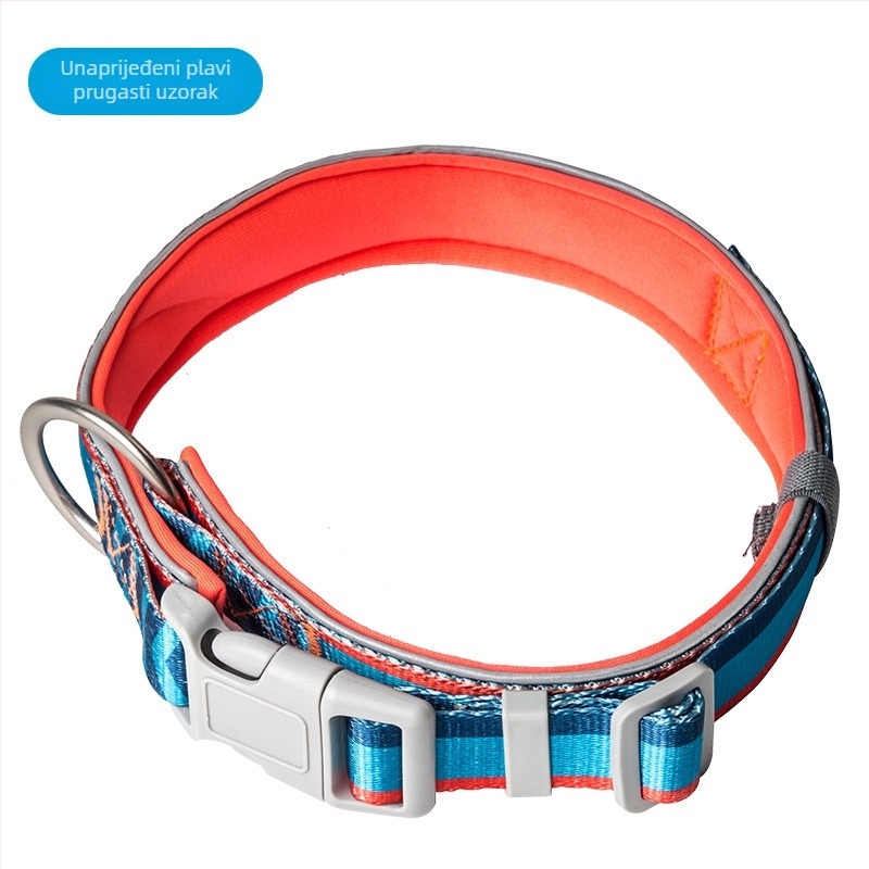 Ovratnik za psa s povodcem, otisnut uzorak, materijal SBR Diving Fabric, proširiv, za pse svih veličina