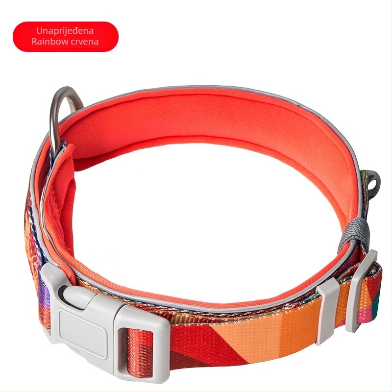 Ovratnik za psa s povodcem, otisnut uzorak, materijal SBR Diving Fabric, proširiv, za pse svih veličina