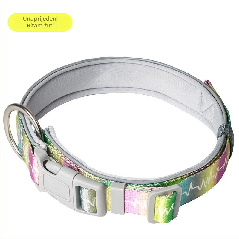 Ovratnik za psa s povodcem, otisnut uzorak, materijal SBR Diving Fabric, proširiv, za pse svih veličina