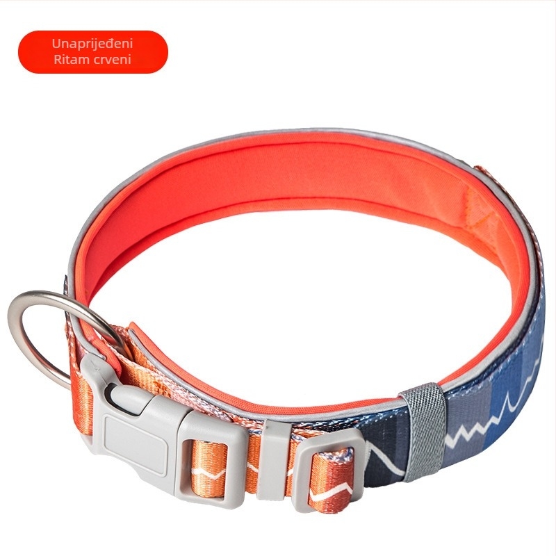Ovratnik za psa s povodcem, otisnut uzorak, materijal SBR Diving Fabric, proširiv, za pse svih veličina