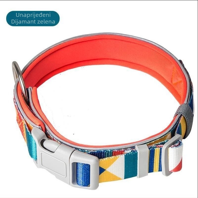 Ovratnik za psa s povodcem, otisnut uzorak, materijal SBR Diving Fabric, proširiv, za pse svih veličina