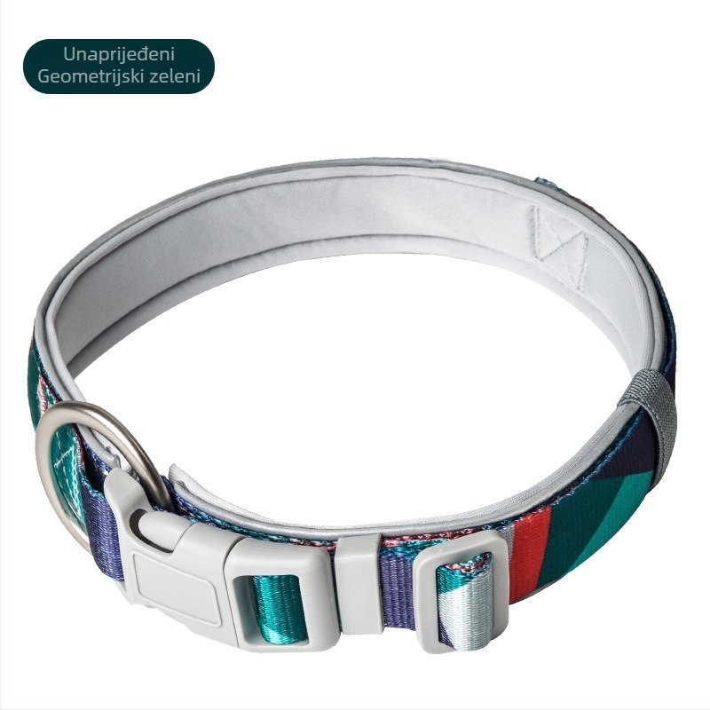 Ovratnik za psa s povodcem, otisnut uzorak, materijal SBR Diving Fabric, proširiv, za pse svih veličina