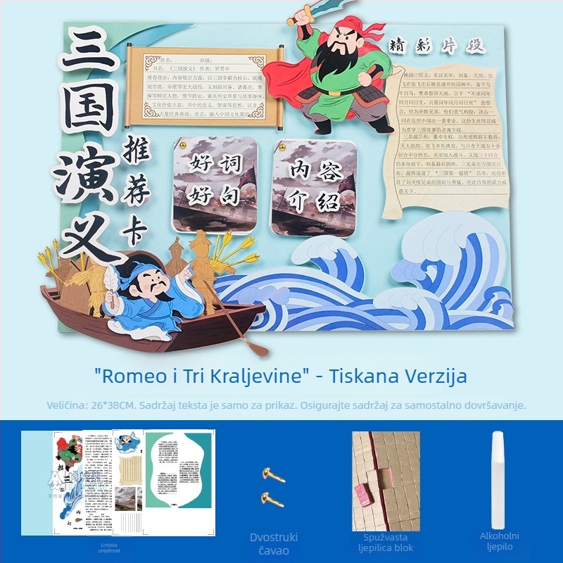 Karta za preporuke dobrih knjiga - polu završeni šablon za crtanje, ručno izrađeno, četiri poznate obrazovne slikovnice