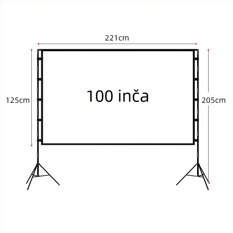 VEIDADZ vanjski projekcijski ekran, Anti-Glare, 16:9, podna stativa, uklonjivi, prijenosni