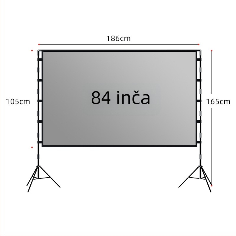 VEIDADZ vanjski projekcijski ekran, Anti-Glare, 16:9, podna stativa, uklonjivi, prijenosni