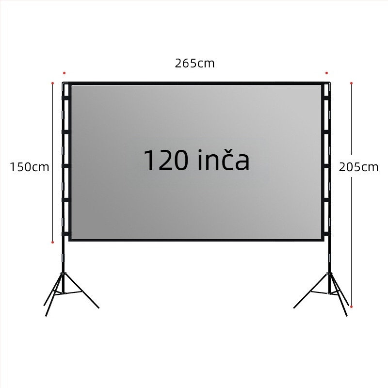 VEIDADZ vanjski projekcijski ekran, Anti-Glare, 16:9, podna stativa, uklonjivi, prijenosni