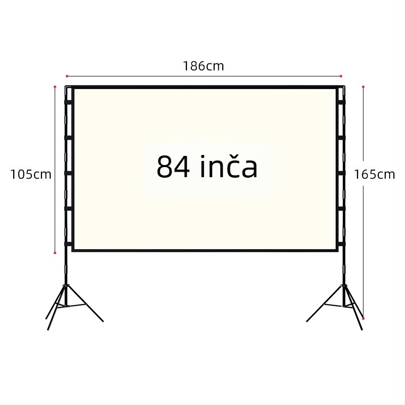 VEIDADZ vanjski projekcijski ekran, Anti-Glare, 16:9, podna stativa, uklonjivi, prijenosni