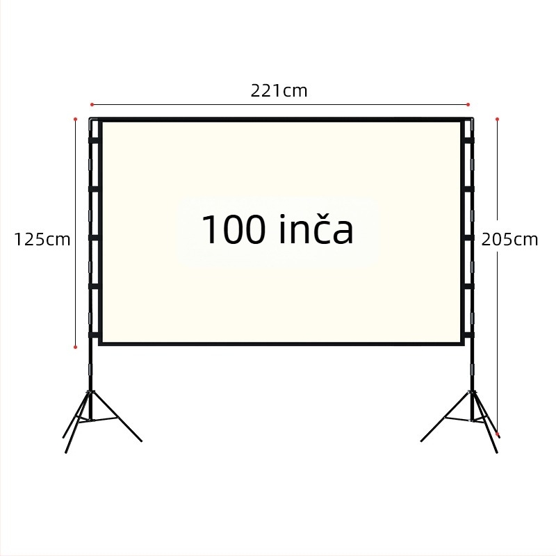 VEIDADZ vanjski projekcijski ekran, Anti-Glare, 16:9, podna stativa, uklonjivi, prijenosni