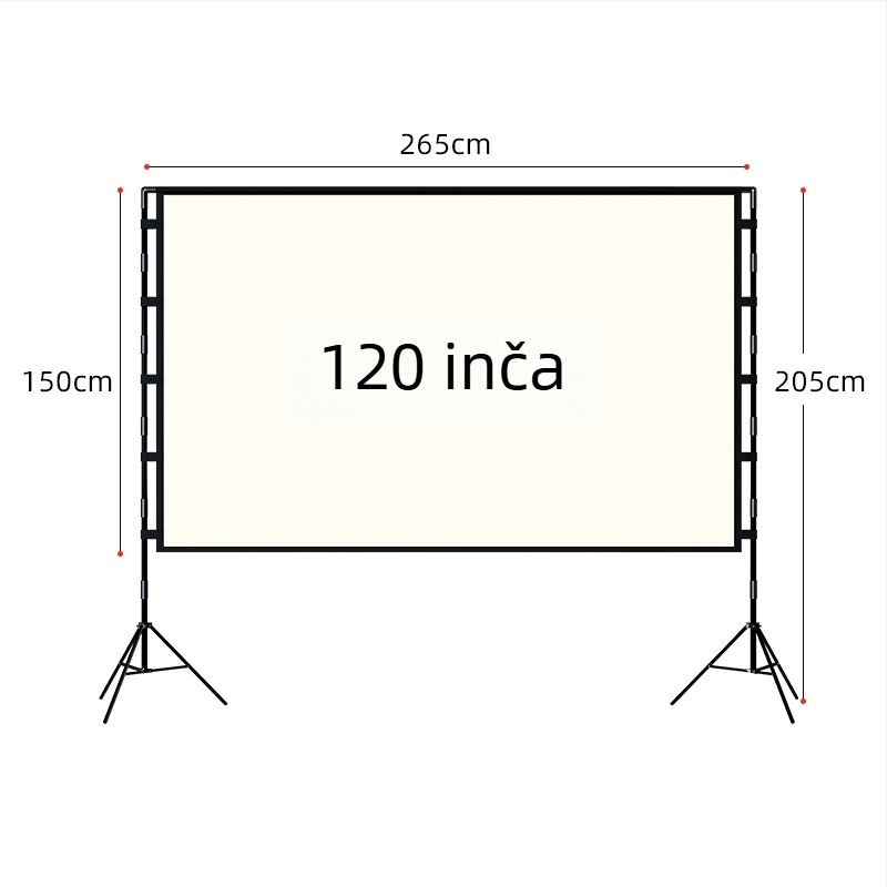 VEIDADZ vanjski projekcijski ekran, Anti-Glare, 16:9, podna stativa, uklonjivi, prijenosni
