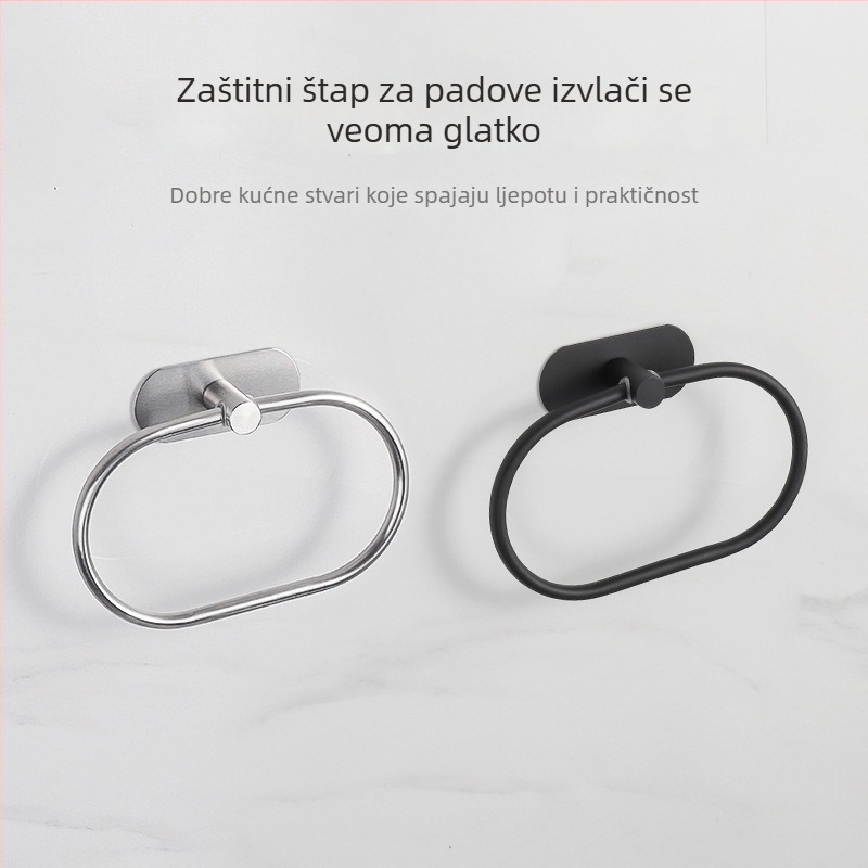 Set od nehrđajućeg čelika: držač za ručnike i držač toaletnog papira, zidni kupaonski pribor, nosivost 20 kg, brušeni završetak