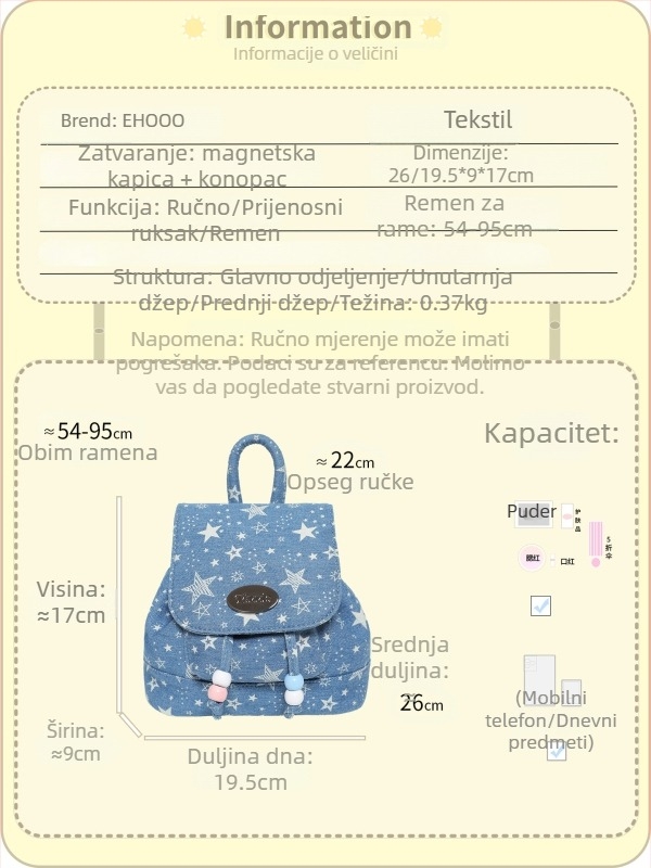 Ruksak za mlade – kampus stil, sintetička koža, magnetska kopča, unutarnji džep sa zipom