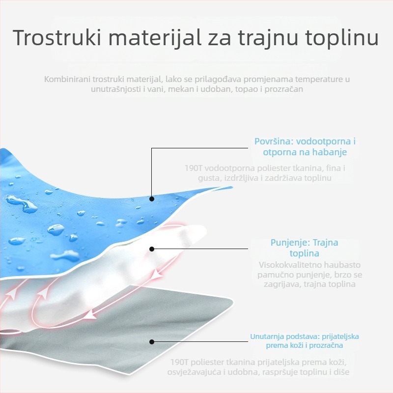 Odrasli spavaći vreć za jesen i zimu, punilo od šupljeg pamuka, podstava 190T pongee, tkanina 190T poliester, konstrukcija tipa omotnica, težina 1,6 kg