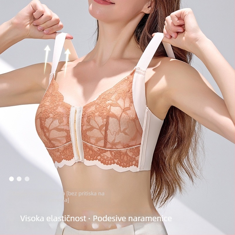 Push-Up grudnjak s prednjim kopčanjem, podesiv, ultra tanak, puni košaricu