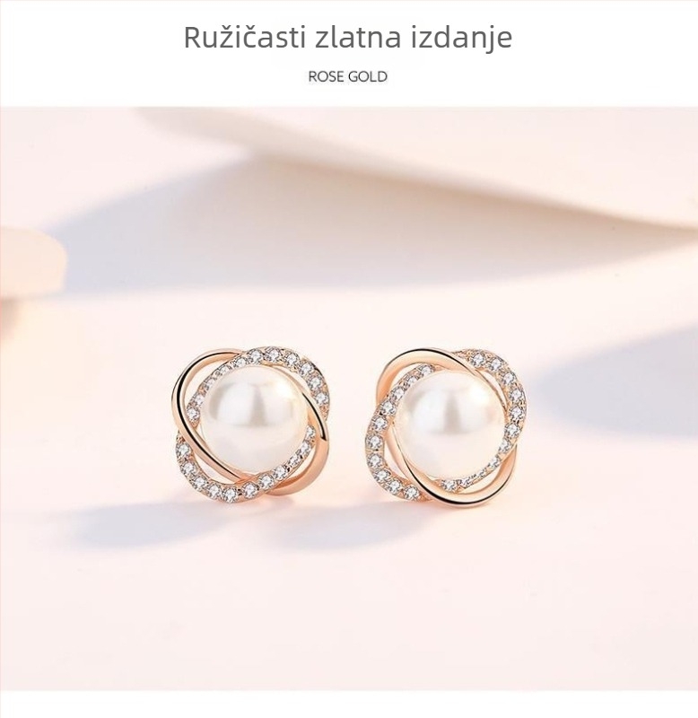 Naušnice u korejskom stilu, listićastog oblika, od pozlaćenog bakra, srebrne ušne igle, svjež i sladak stil, za žene