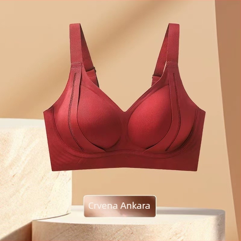 Bešavna push-up grudnjak s mekanom podrškom, najlon materijal, podstava od spandeksa, srednje oblikovan košarica, fiksni dvostruki kaiševi, stražnje zatvaranje s četiri reda kopči