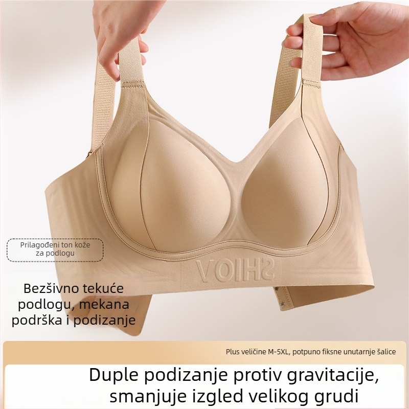 Original bezšivna grudnjak za žene s velikim košem – tanak materijal, mekana podrška, oblikovanje grudi, protiv spuštanja