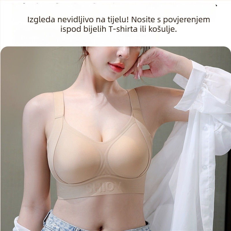 Original bezšivna grudnjak za žene s velikim košem – tanak materijal, mekana podrška, oblikovanje grudi, protiv spuštanja