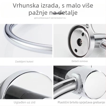 Apricot Wind 304 nehrđajućeg čelika – Set držača i šipke za ručnike, polirana površina, bez bušenja, moderni minimalistički stil, dvodijelni set
