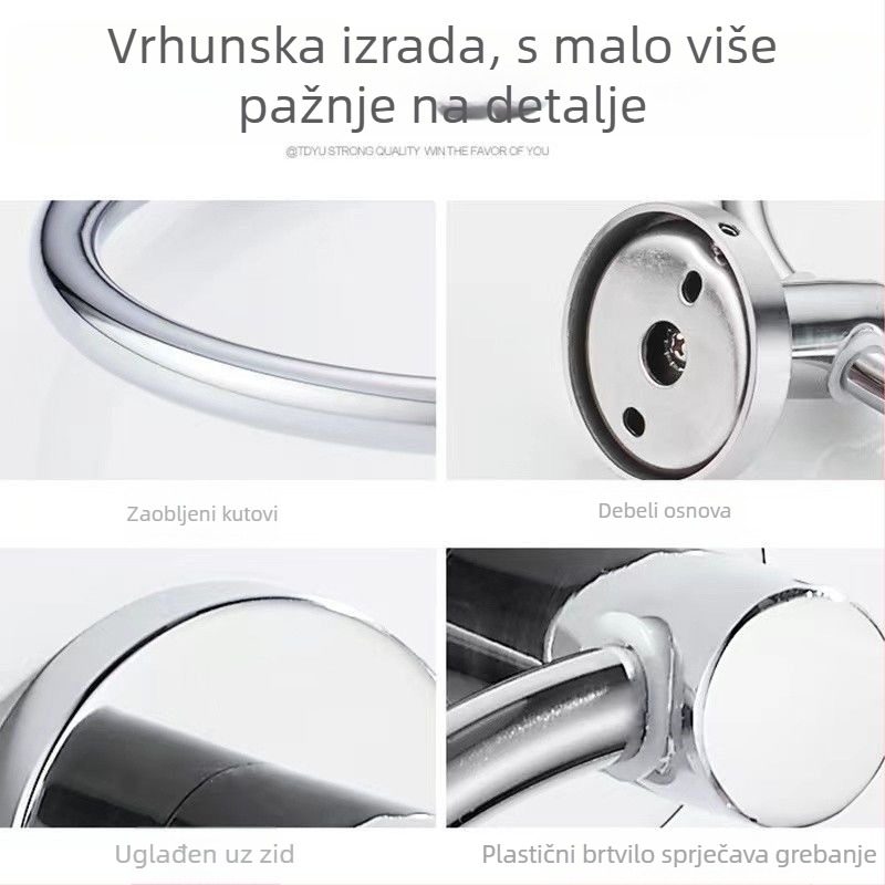 Apricot Wind 304 nehrđajućeg čelika – Set držača i šipke za ručnike, polirana površina, bez bušenja, moderni minimalistički stil, dvodijelni set