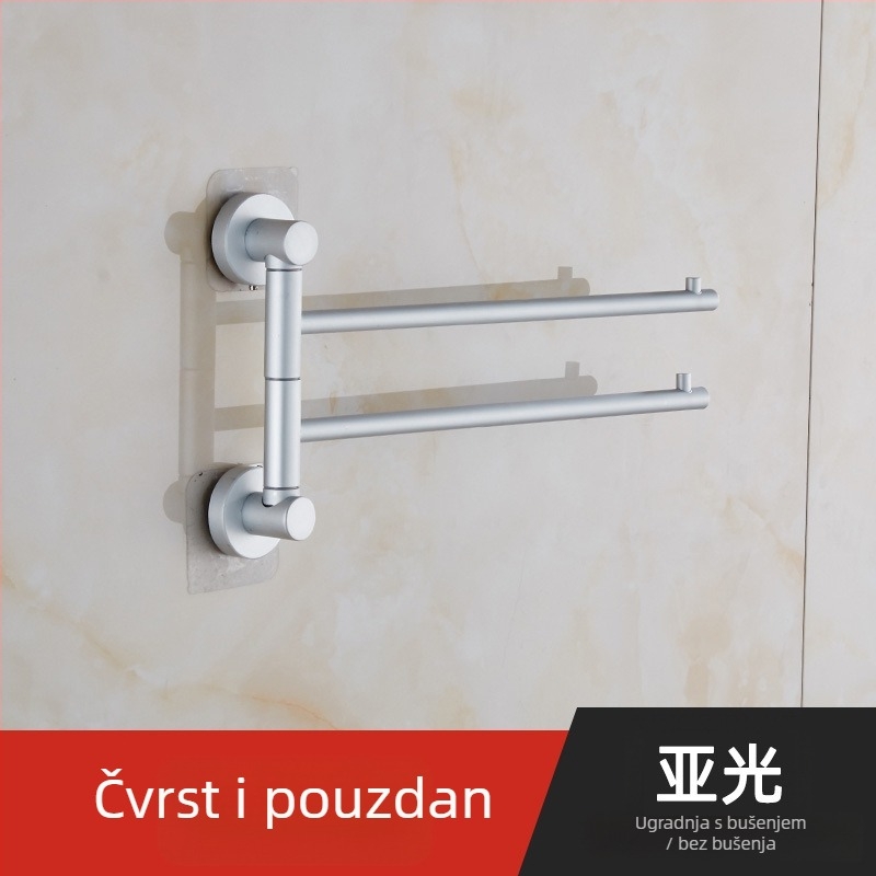 Okretni držač ručnika za kupaonicu od aluminijske legure, s 2/3/4 stupova, pomični držač, mat anodizirani završetak, nosivost 10 kg, moderni minimalizam