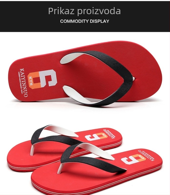 Muške japanke za ljeto, za vanjsku upotrebu, mekana podloga, antislip gumeni potplat, PVC gornji dio, injekcijska izrada đona