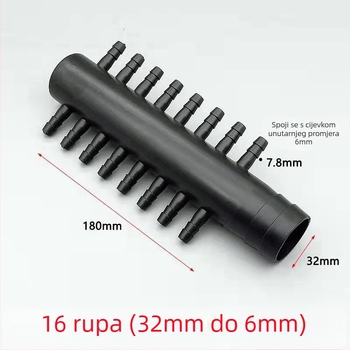 Vortex pumpa za kisik s ventilatorom, dijelnikom protoka, poroznim difuzorom zraka i trostrukim izlazom zraka