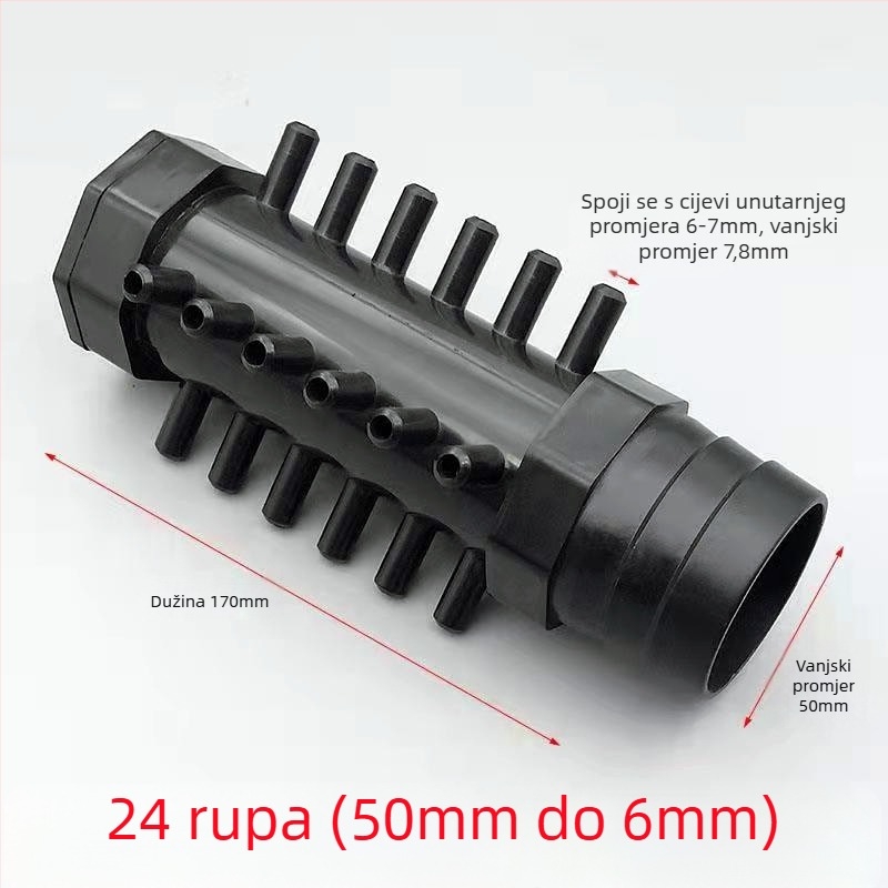 Vortex pumpa za kisik s ventilatorom, dijelnikom protoka, poroznim difuzorom zraka i trostrukim izlazom zraka