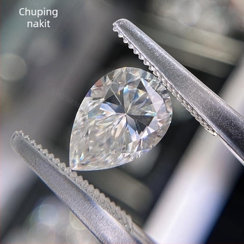 Moissanit u obliku kruške, slobodan kamen, sintetički silicij-karbid dragi kamen, brušen